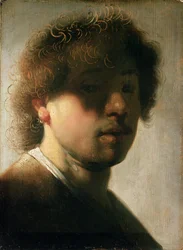 Portræt af Rembrandt med overskyggede øjne